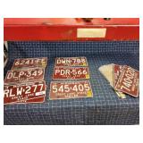 Byron 2 12pc vintage Michigan License plates Red a