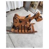 Byron 3 1pc Vintage rocking cow Wooden