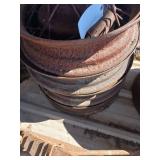 4 vintage metal rims and spokes
