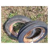 2 4.00-15 Tractor Frt Tires on Open Center Rims IH