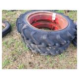 2 8-24 Rear Tractor Tires on decent rims Matching