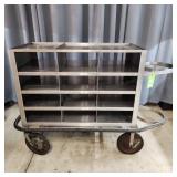 T1 Large caster stainless cart 24x55x41" 12 shelf