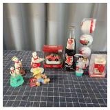 O2 9pc Coca-Cola Figurines, ornaments, Clock