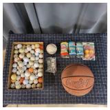 T1 30+pcs Golf balls ,Shuttle cocks Basketball