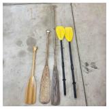 T3 5pcs plastic and wood boat oars