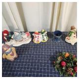 I2 6pc christmas Decor snowman, penguin and pola s