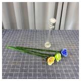 R2 4pc Glass Flowers 10" to 14"