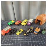 P2 11pc Remco Trucks, Dukes of Hazzard Barn, Oil t