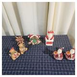 I2 8pc Christmas Decor pair of santa candle hold p