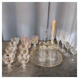 J3 10pc+ glass plates wine glasses