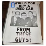 Q3 3 Stooges Poster 14x22" Car Sales