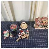 I3 6pc christmas Decor tin candle holder looks l c