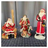 O2 3pc Resin Santa Figurine 9" to 12" Tall