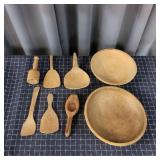 L5 8pcs Wood Bowls & spoons