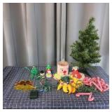 N2 10pc+ Christmas Decor: small tree, candy dish,