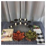 N2 15pc+ Candle centerpiece, Leaf dishes, Table cl