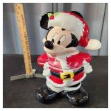 O2 Santa Mickey Cookie jar 11" Tall (approx)