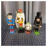 M2 4pc Nutcrackers: Superman, chimney sweep, short