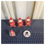 I2 5pc Christmas Decor 3 large santa candle hold m