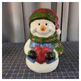 O2 Snowman Cookie Jar 12" Tall (approx) Heart