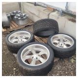 3 Rims, 4 Tires 235/40ZR18 Boyd Coddington aluminu