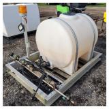 Poly Tank 250gal On aluminum pallet