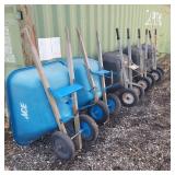 5pc Dual wheel Wheel barrows Poly hopper