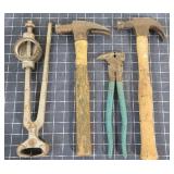 T2 4pcs Vintage Claw Hammers Plumb & Other Fence T
