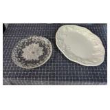 J2 2Pc Large holiday platters Glass