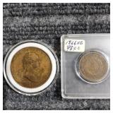 MC 2PC 1789 George Washington to 2 Cent piece 1866