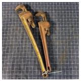 K2 2Pc 24" Ridgid Pipe wrench 18" Craftsman