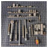T6 38Pc Ratchets Sockets Extensions 3/8-1/2 drive