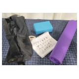 C3 Yoga Mat & Block w/case Like New