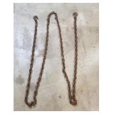 K2 3/8 Chain Log chains W / Hooks 18 Ft