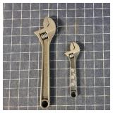 G2 2Pc Williams Adjustable wrenches 6-10 Inch