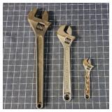 G2 3Pc Craftsman Adjustable wrenches 6-12-16 Inch