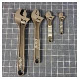T2 4Pc WRIGHT Adjustable wrenches 4-6-10-12 Inch N