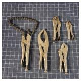 T2 5Pc Chain pipe wrench Vise grips 5-10 inch