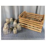T4 25+Pc Wood crate Canning jars Power insulator V