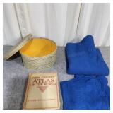 J2 5Pc 1940 census atlas Hat box Couch cover