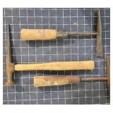 K2 8 & !0oz 2 Chipping Hammers 1 Auto Body Hammer