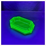 C3 uranium glass Ashtray Vintage