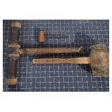 K2 2oz,2 1/2 & 3lb Vintage Wood Mallets