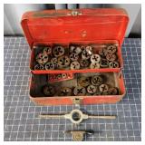 T3 40Pc Handle Threading dies Metal tool Box