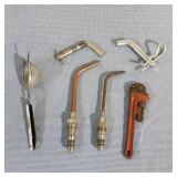 T2 6Pc Pipe wrench Torch tip Strainer