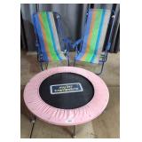 YD 3pc (2) Beach loungers, Trampoline,