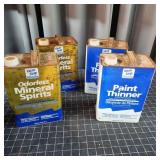 Q3 4 cans (1 1/4) Paint Thinner, (1 1/2) Mineral S