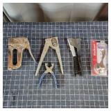 T2 5pc grommet punch, staple gun, rivet tools