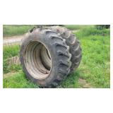 JT Byron Pair T-Rail Rim Duals 18.4X38 W/ Bolts &