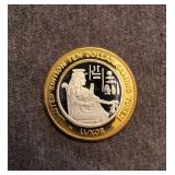 LB Casino token 10 Dollar Luxor 1998 .999 silver $
